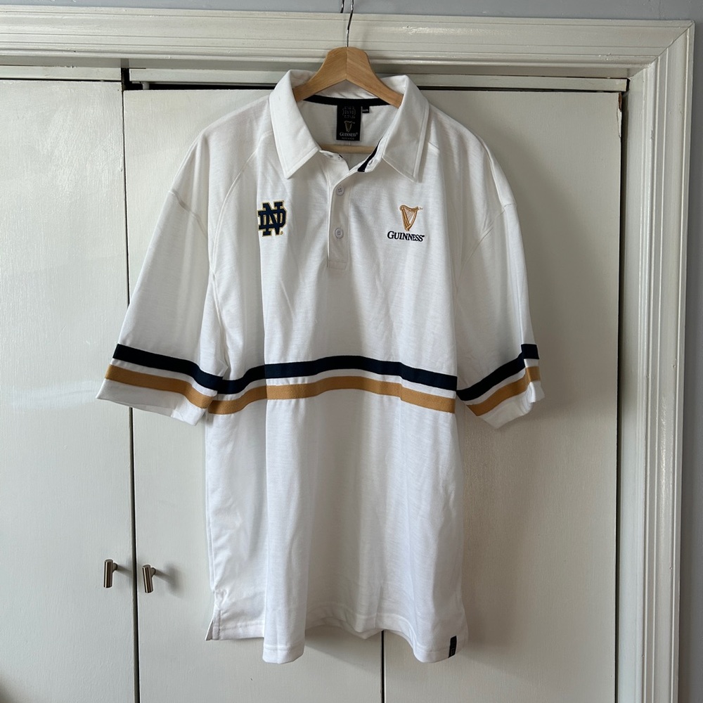 Guinness Notre Dame collab polo shirt with contrasting stripe XXXL